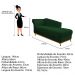 Recamier Vanessa 140cm Lado Direito Suede Verde - Amarena Móveis