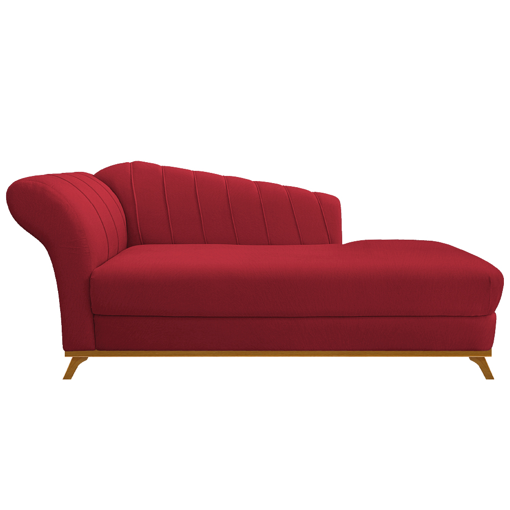 Recamier Vanessa 140cm Lado Direito Suede Vermelho - Amarena Móveis