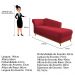 Recamier Vanessa 140cm Lado Direito Suede Vermelho - Amarena Móveis