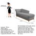 Recamier Vanessa 140cm Lado Esquerdo Corano Cinza - Amarena Móveis