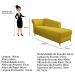 Recamier Vanessa 140cm Lado Esquerdo Suede Amarelo - Amarena Móveis