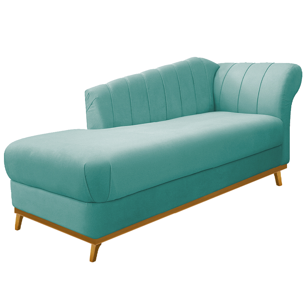Recamier Vanessa 140cm Lado Esquerdo Suede Azul Tiffany- Amarena Móveis