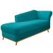 Recamier Vanessa 140cm Lado Esquerdo Suede Azul Turquesa - Amarena Móveis