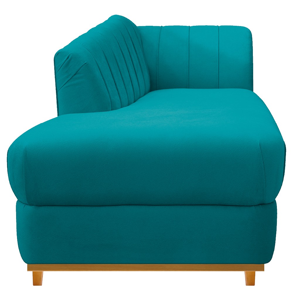 Recamier Vanessa 140cm Lado Esquerdo Suede Azul Turquesa - Amarena Móveis