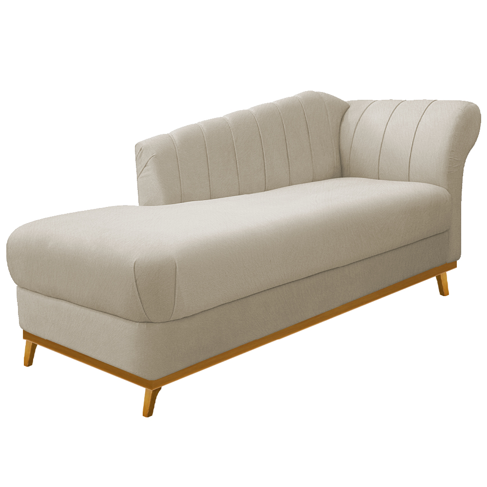 Recamier Vanessa 140cm Lado Esquerdo Suede Bege - Amarena Móveis