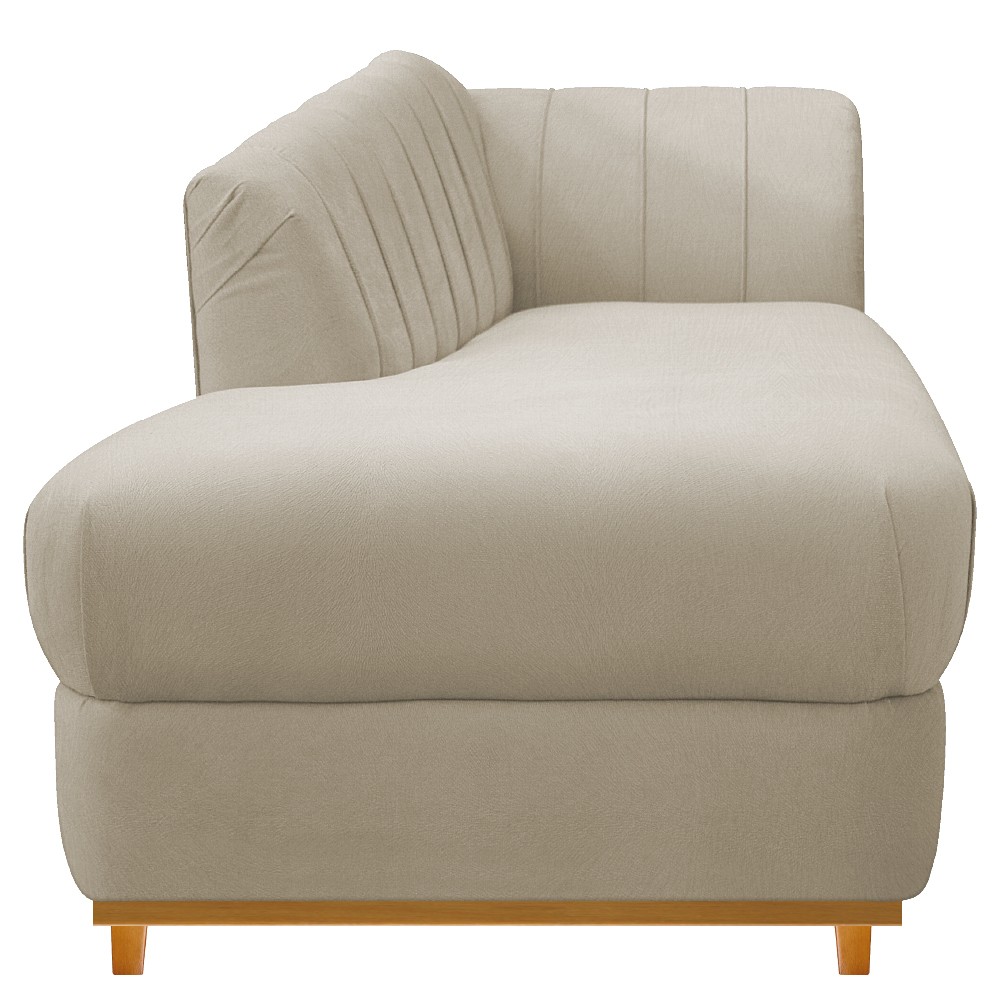 Recamier Vanessa 140cm Lado Esquerdo Suede Bege - Amarena Móveis