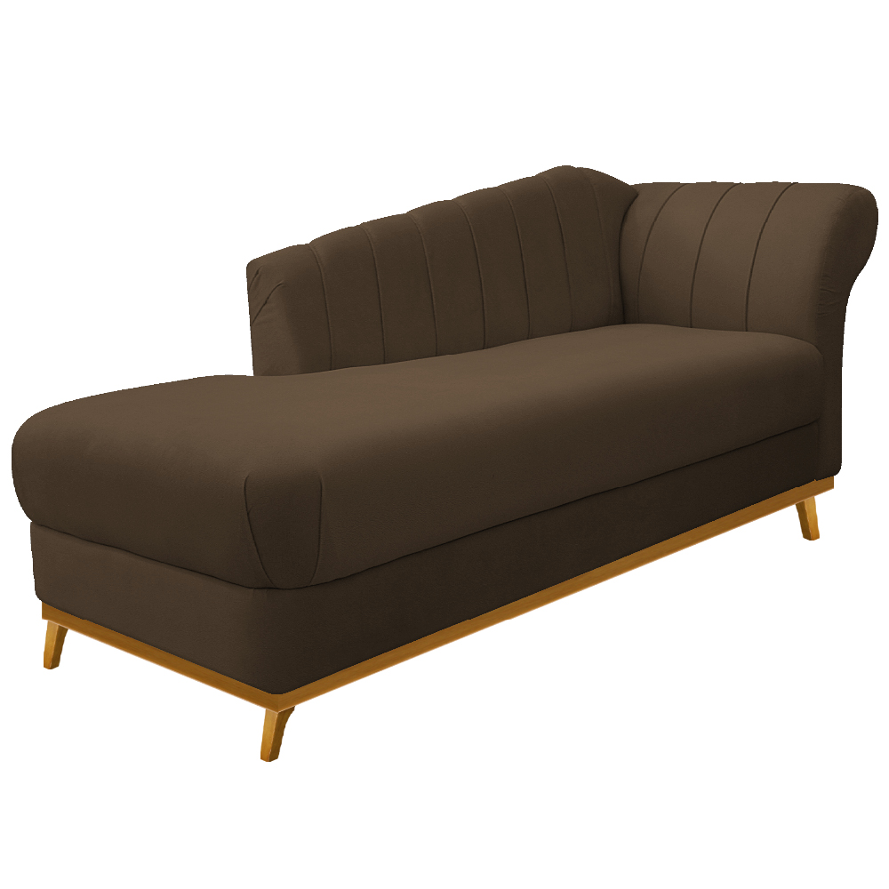 Recamier Vanessa 140cm Lado Esquerdo Suede Marrom - Amarena Móveis