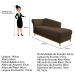 Recamier Vanessa 140cm Lado Esquerdo Suede Marrom - Amarena Móveis