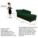 Recamier Vanessa 140cm Lado Esquerdo Suede Verde - Amarena Móveis