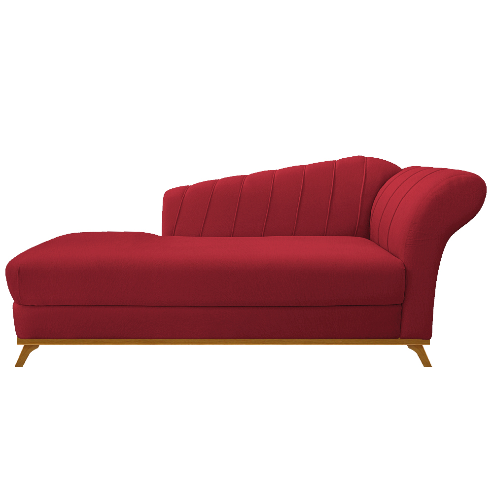 Recamier Vanessa 140cm Lado Esquerdo Suede Vermelho - Amarena Móveis