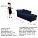 Recamier Vanessa 160cm Lado Direito Suede Azul Marinho - Amarena Móveis
