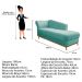 Recamier Vanessa 160cm Lado Direito Suede Azul Tiffany - Amarena Móveis