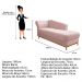 Recamier Vanessa 160cm Lado Direito Suede Rosê - Amarena Móveis
