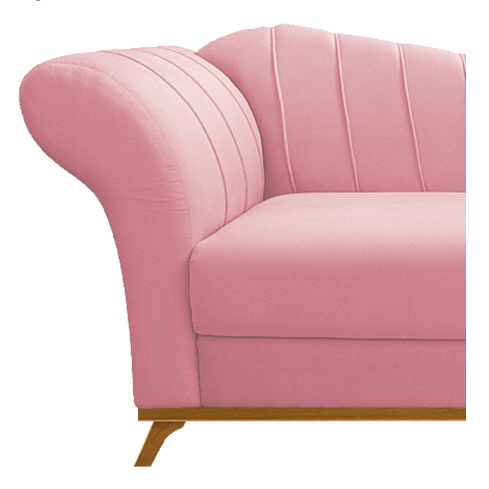 Recamier Vanessa 160cm Lado Direito Suede Rosa Bebê - Amarena Móveis