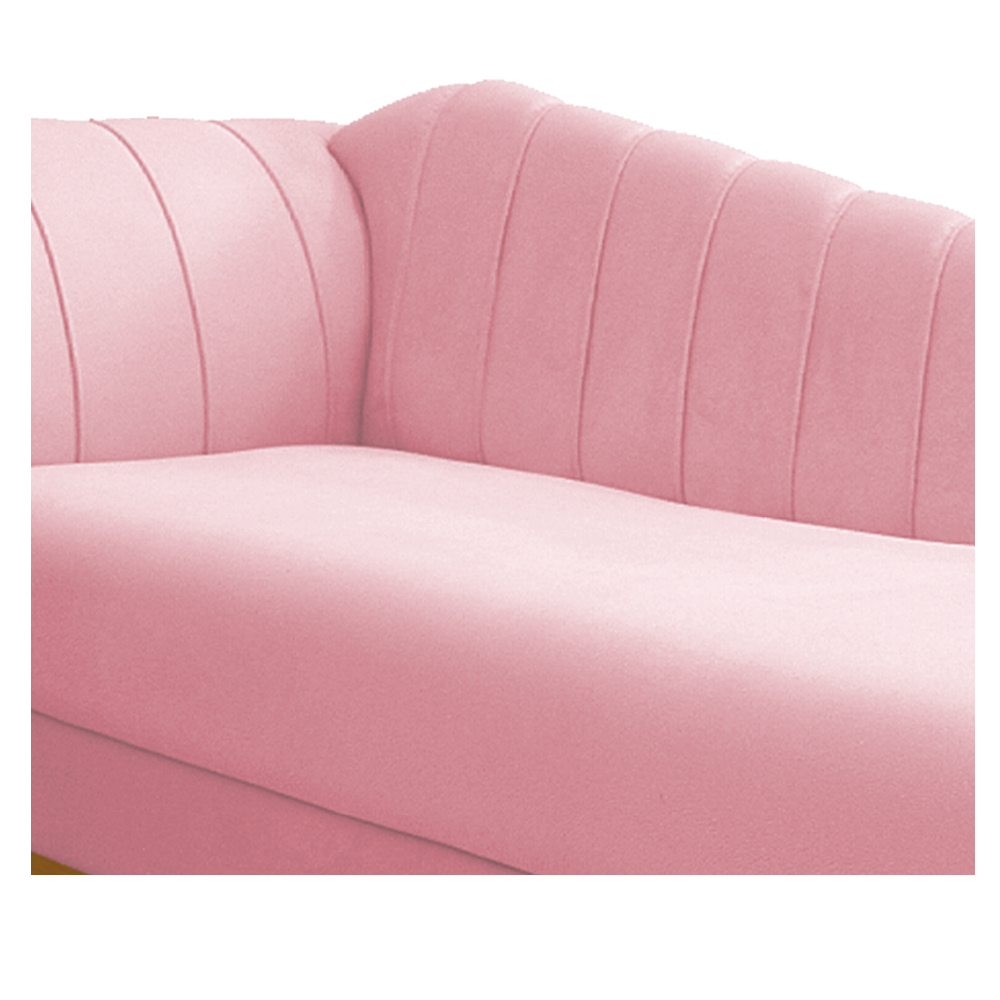 Recamier Vanessa 160cm Lado Direito Suede Rosa Bebê - Amarena Móveis