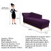 Recamier Vanessa 160cm Lado Direito Suede Roxo - Amarena Móveis