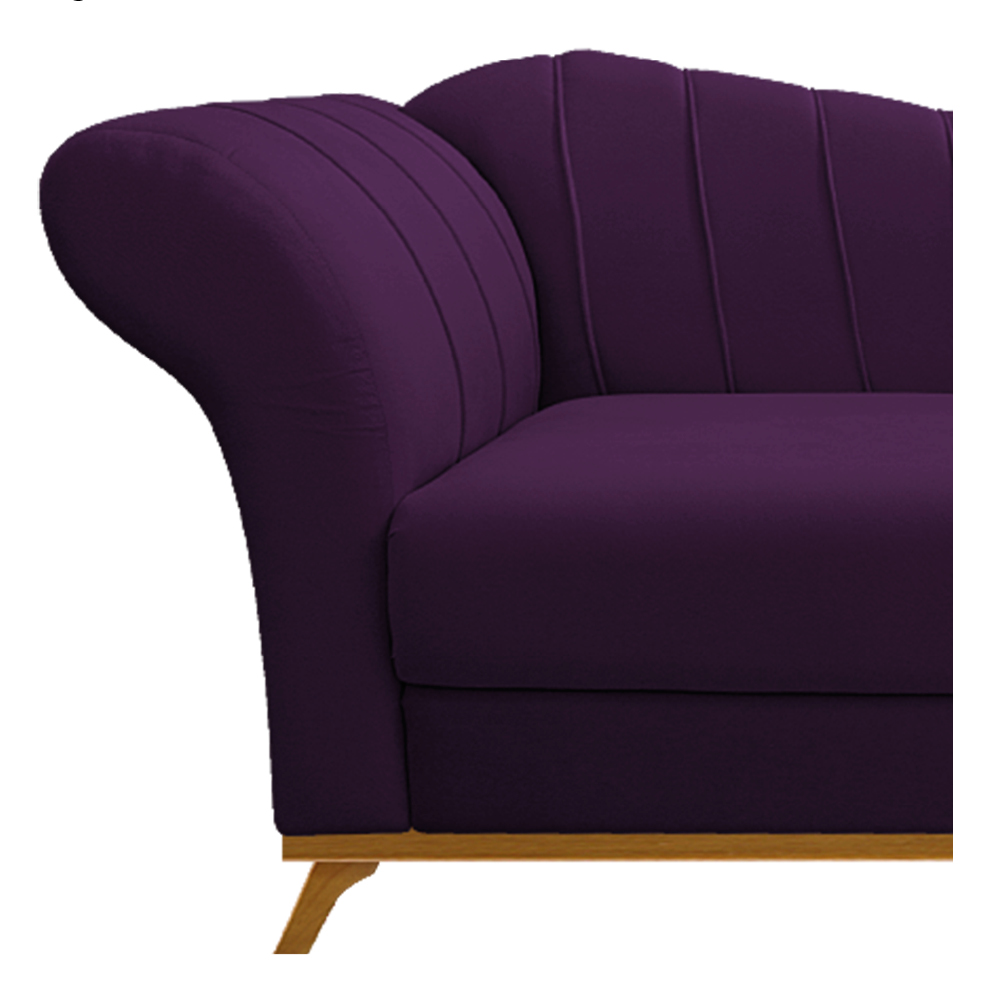 Recamier Vanessa 160cm Lado Direito Suede Roxo - Amarena Móveis