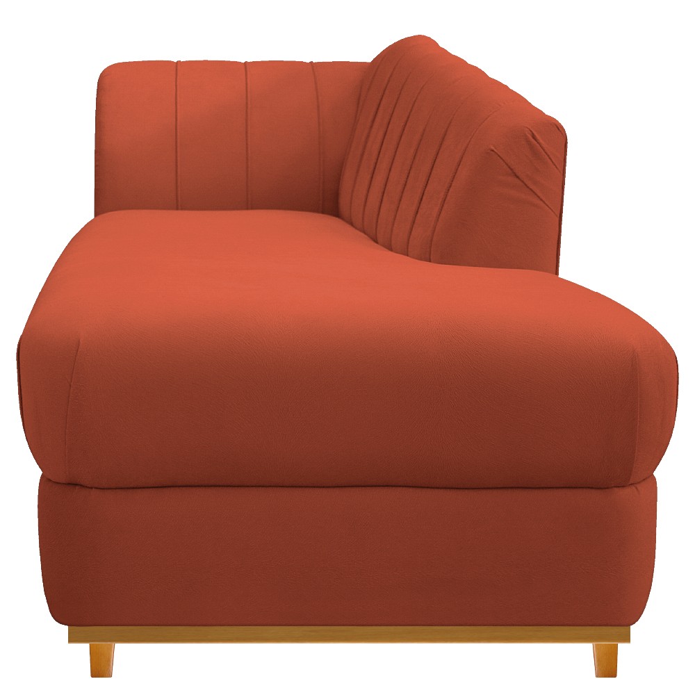 Recamier Vanessa 160cm Lado Direito Suede Terracota - Amarena Móveis