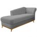 Recamier Vanessa 160cm Lado Esquerdo Corano Cinza - Amarena Móveis