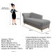 Recamier Vanessa 160cm Lado Esquerdo Corano Cinza - Amarena Móveis