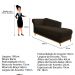 Recamier Vanessa 160cm Lado Esquerdo Corano Marrom - Amarena Móveis