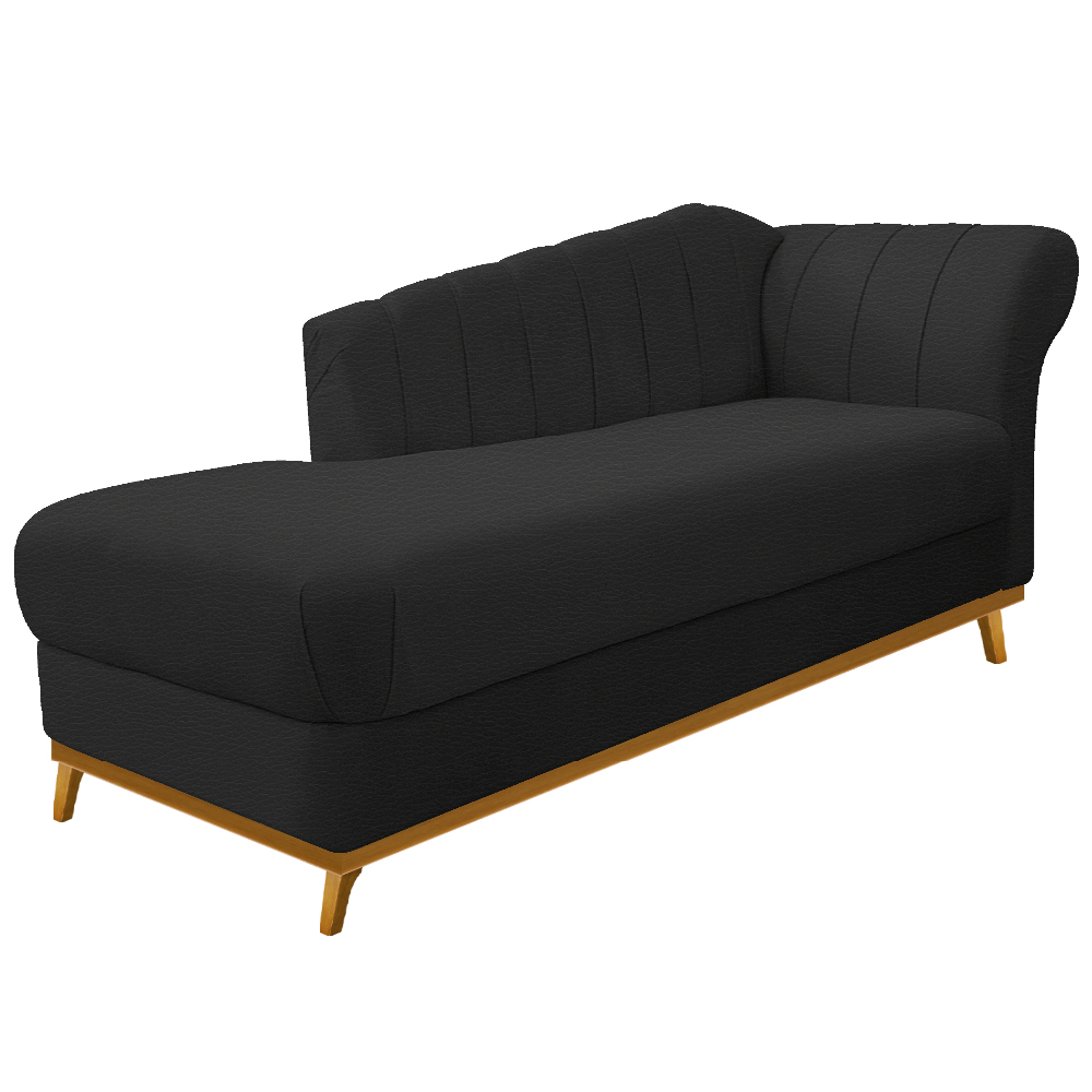 Recamier Vanessa 160cm Lado Esquerdo Corano Preto - Amarena Móveis