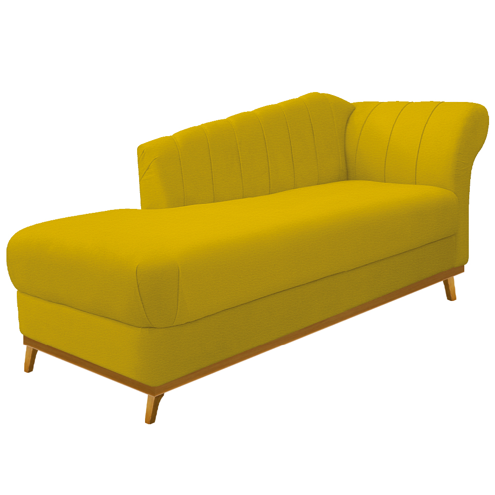 Recamier Vanessa 160cm Lado Esquerdo Suede Amarelo - Amarena Móveis