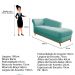 Recamier Vanessa 160cm Lado Esquerdo Suede Azul Tiffany - Amarena Móveis
