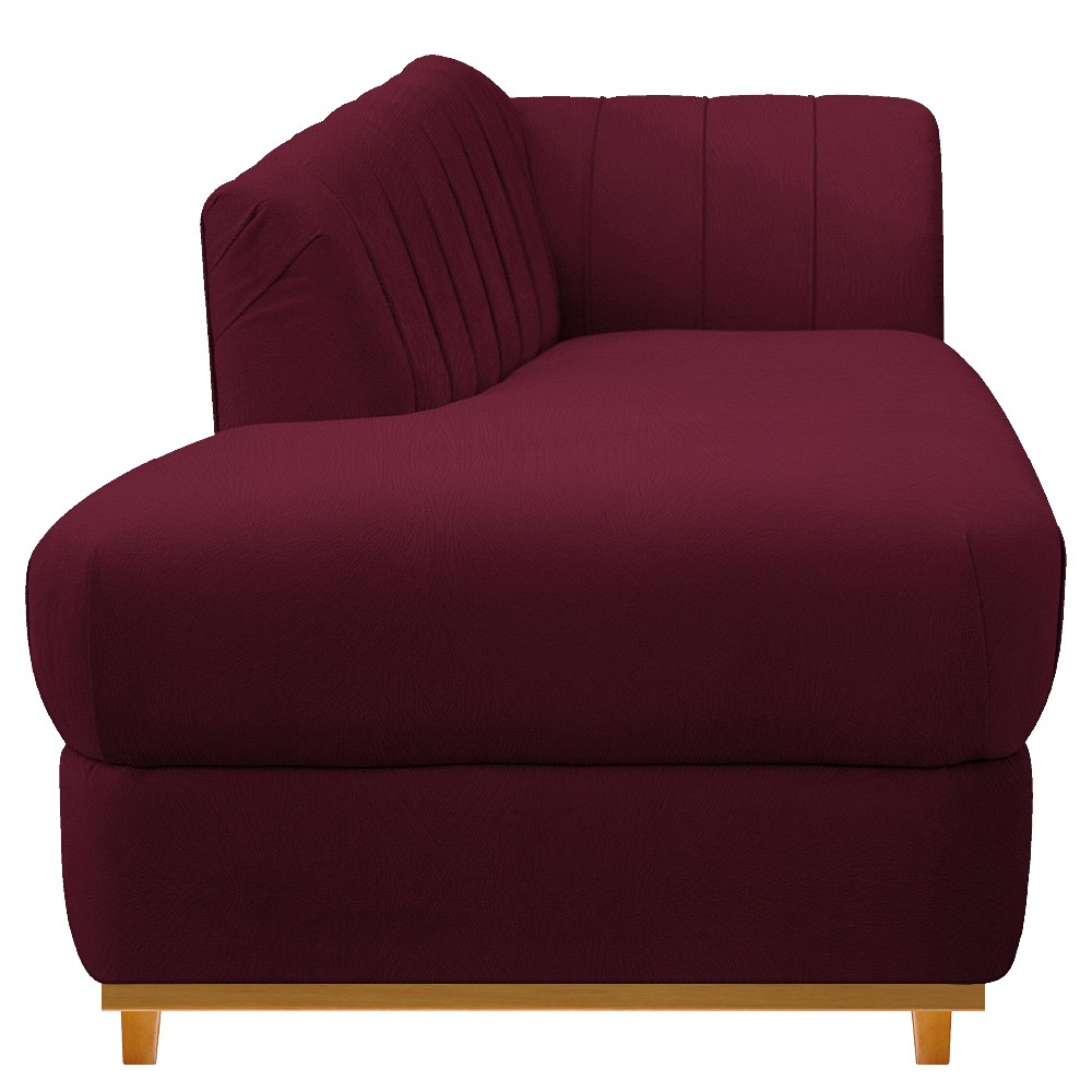 Recamier Vanessa 160cm Lado Esquerdo Suede Bordô - Amarena Móveis