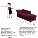 Recamier Vanessa 160cm Lado Esquerdo Suede Bordô - Amarena Móveis