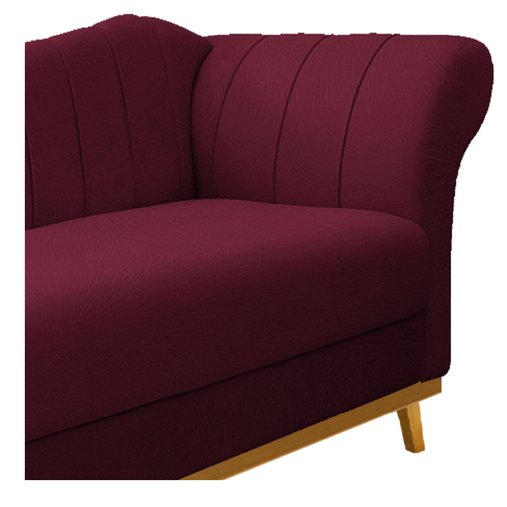 Recamier Vanessa 160cm Lado Esquerdo Suede Bordô - Amarena Móveis