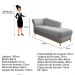 Recamier Vanessa 160cm Lado Esquerdo Suede Cinza - Amarena Móveis