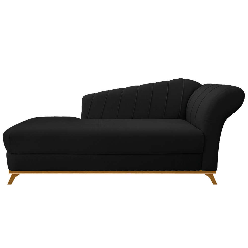 Recamier Vanessa 160cm Lado Esquerdo Suede Preto - Amarena Móveis