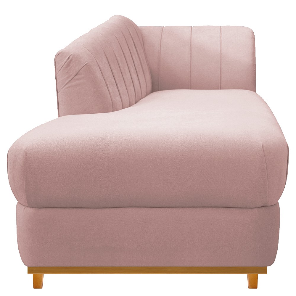 Recamier Vanessa 160cm Lado Esquerdo Suede Rosê - Amarena Móveis