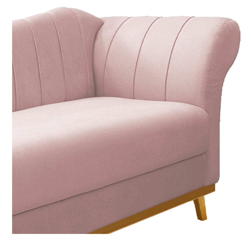 Recamier Vanessa 160cm Lado Esquerdo Suede Rosê - Amarena Móveis