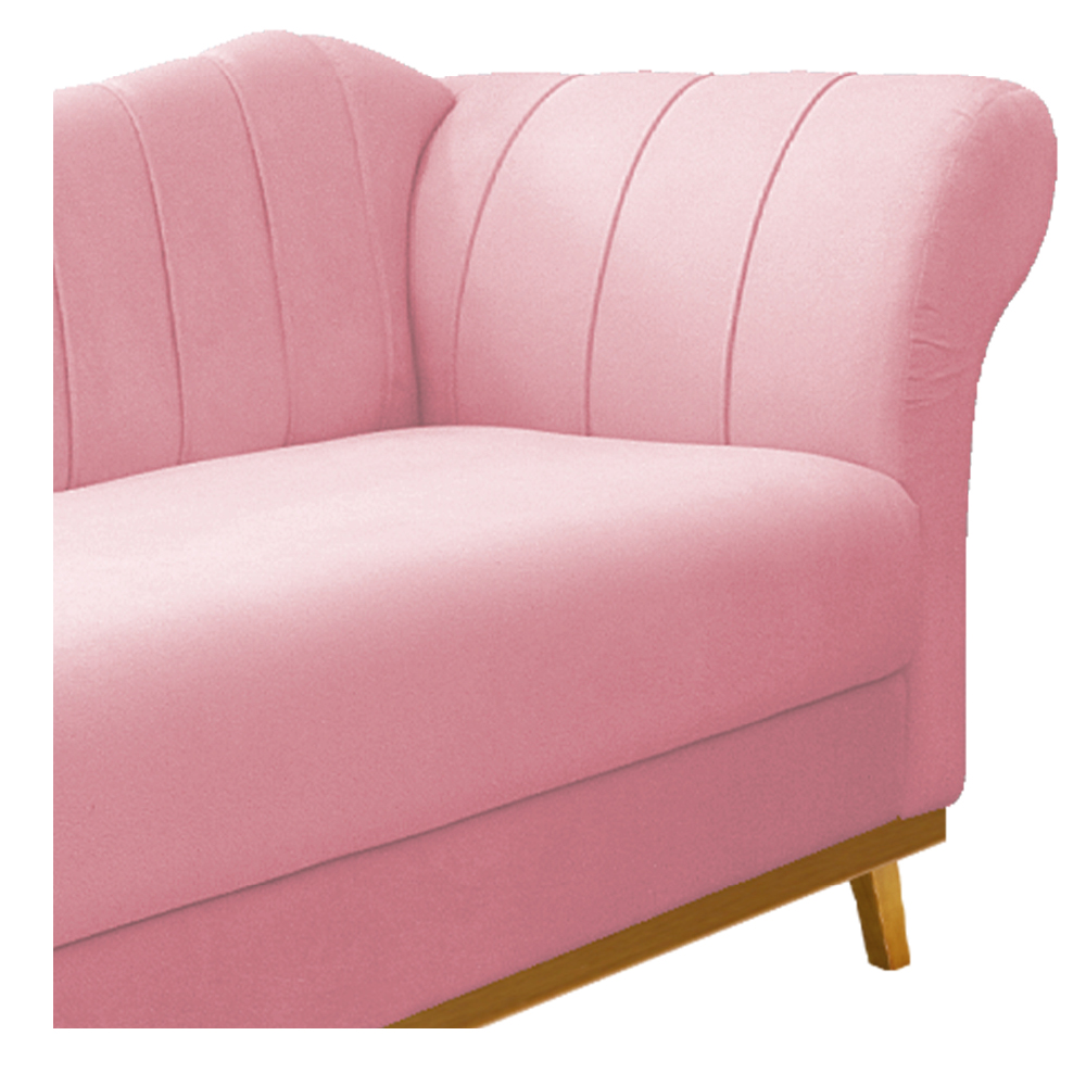 Recamier Vanessa 160cm Lado Esquerdo Suede Rosa Bebê - Amarena Móveis