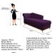 Recamier Vanessa 160cm Lado Esquerdo Suede Roxo - Amarena Móveis