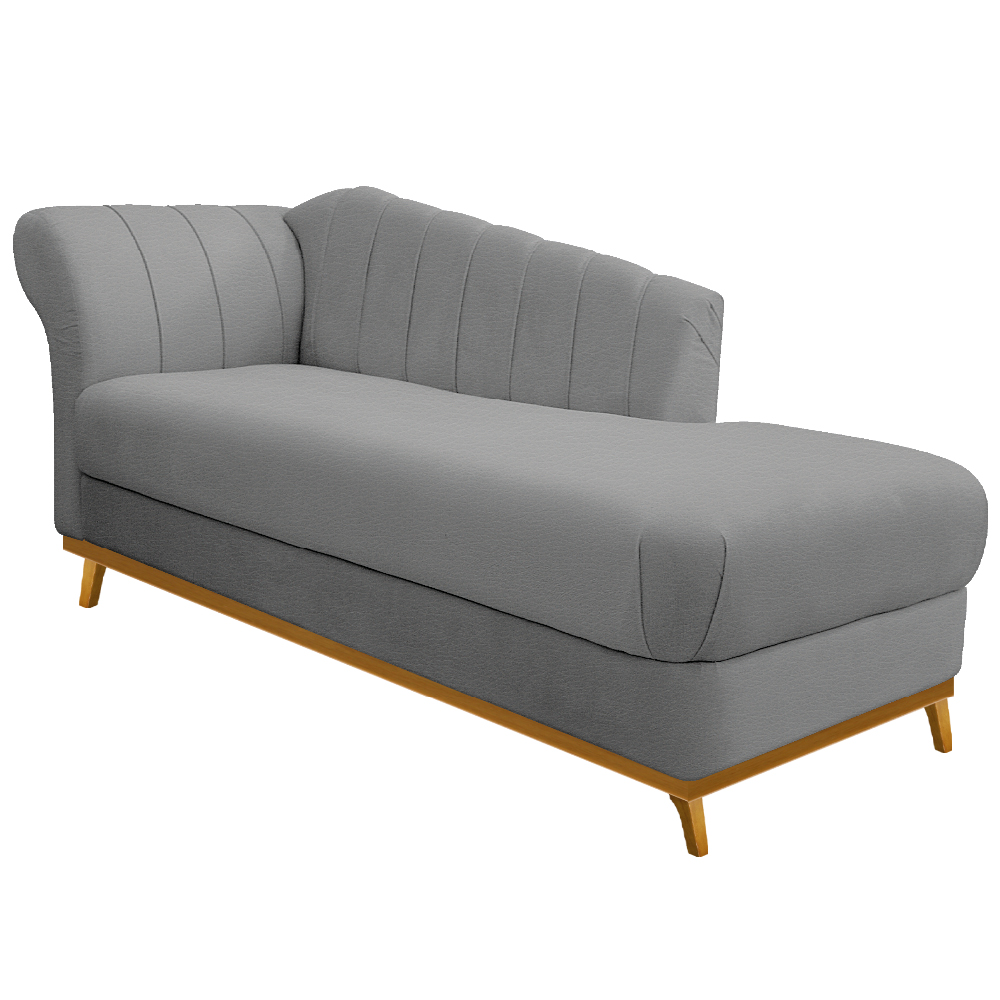Recamier Vanessa 185cm Lado Direito Corano Cinza - Amarena Móveis