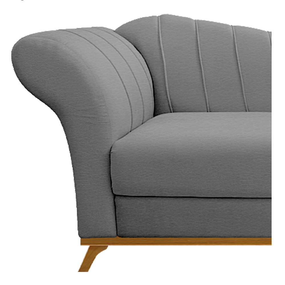 Recamier Vanessa 185cm Lado Direito Corano Cinza - Amarena Móveis