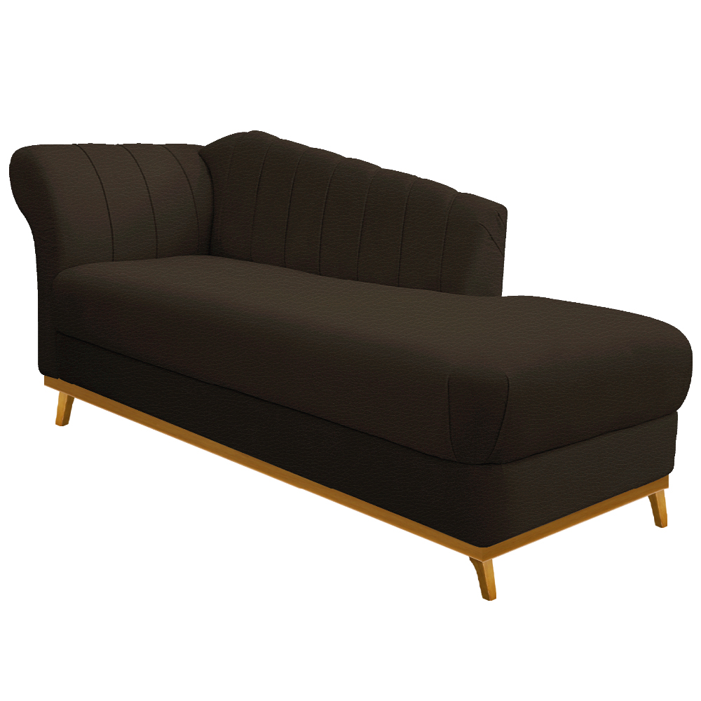 Recamier Vanessa 185cm Lado Direito Corano Marrom - Amarena Móveis
