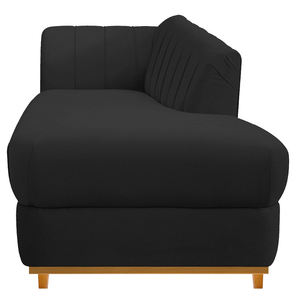 Recamier Vanessa 185cm Lado Direito Corano Preto - Amarena Móveis