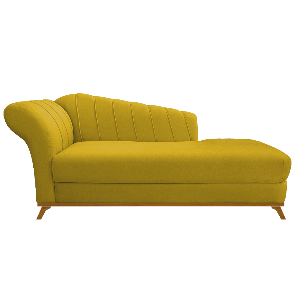 Recamier Vanessa 185cm Lado Direito Suede Amarelo - Amarena Móveis