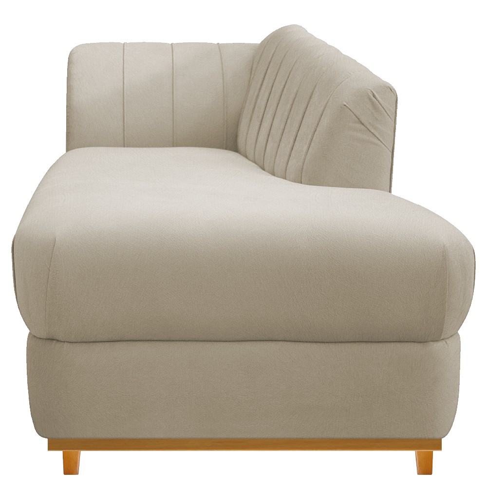 Recamier Vanessa 185cm Lado Direito Suede Bege - Amarena Móveis