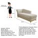 Recamier Vanessa 185cm Lado Direito Suede Bege - Amarena Móveis