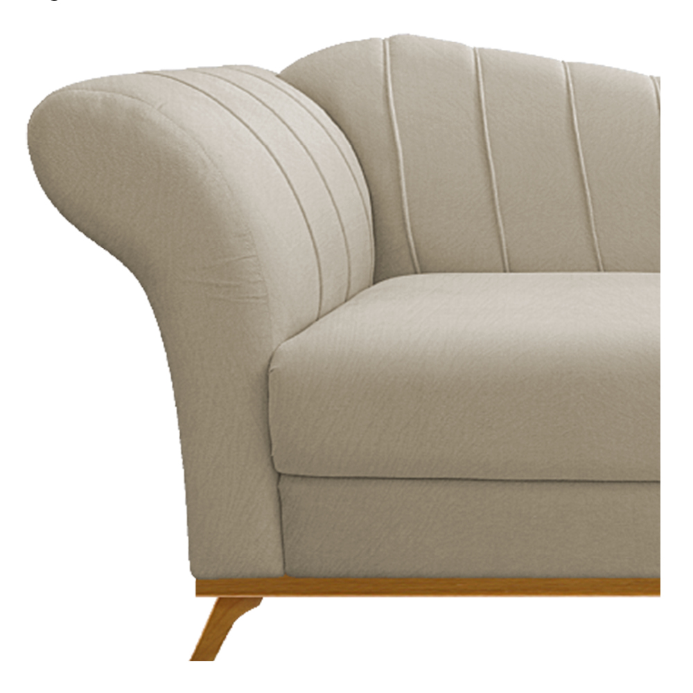 Recamier Vanessa 185cm Lado Direito Suede Bege - Amarena Móveis