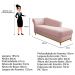 Recamier Vanessa 185cm Lado Direito Suede Rosê - Amarena Móveis