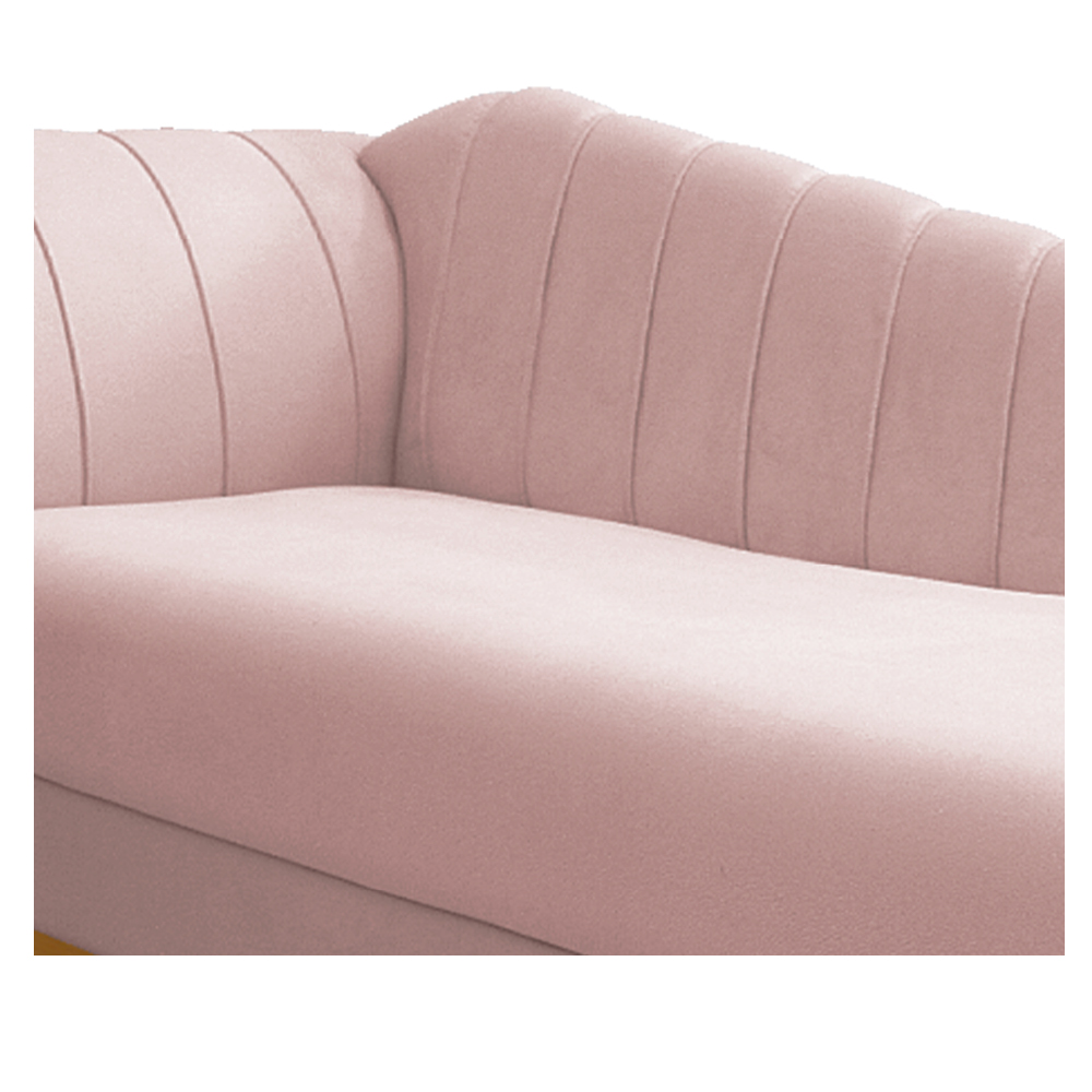 Recamier Vanessa 185cm Lado Direito Suede Rosê - Amarena Móveis