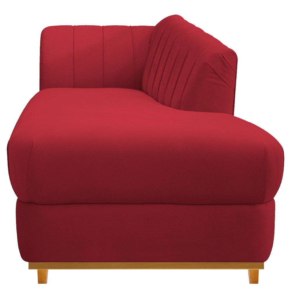 Recamier Vanessa 185cm Lado Direito Suede Vermelho - Amarena Móveis