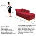 Recamier Vanessa 185cm Lado Direito Suede Vermelho - Amarena Móveis