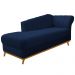 Recamier Vanessa 185cm Lado Esquerdo Suede Azul Marinho - Amarena Móveis